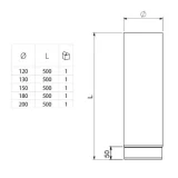 Tubo Preto aço 2mm 0,5MT ADF